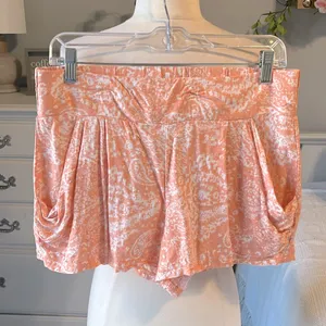 Free People Shorts Elastic Back Loose Oversized Peach Womens Small thumbnail 4