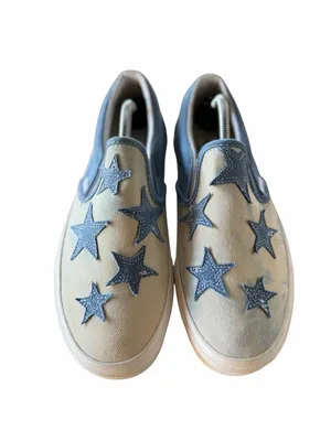 Vans NEW Unisex Starry Night Denim Classic Slip On Shoe Size 8.5 or 7 #260125 thumbnail 4