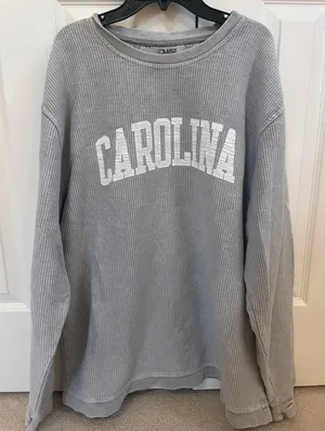 Royce Apparel Carolina Gray Ribbed Sweatshirt thumbnail 1