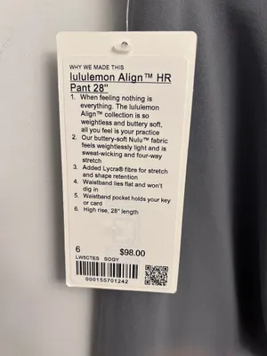 Lululemon Leggings Align HR Pant 28" Solar Grey NWT Size 6 Rare Sold Out New thumbnail 5