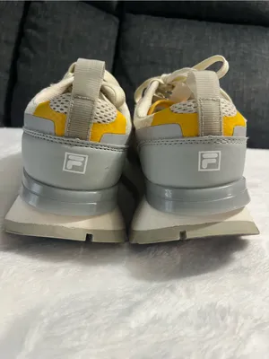 Fila Lightweight Mesh Sneakers in Cream with Yellow Accents thumbnail 3