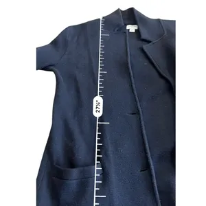 J.Crew Mercantile Knit Blazer Sweater Jacket Black Soft Cotton Size XS Cardigan thumbnail 11