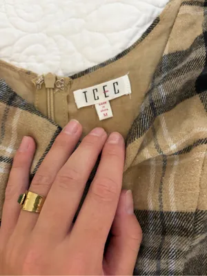 TCEC plaid scoop neck mini dress with ruffles thumbnail 2