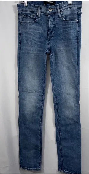 Express Cropped Legging Mid Rise Jeans Size 4 Stretch thumbnail 1