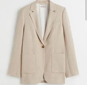 Relaxed fit beige textured blazer bnwot size xs thumbnail 1