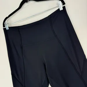 Lululemon Align Rib Panel High Rise Tights Leggings Sz 14 Black Nulu Stretch thumbnail 8