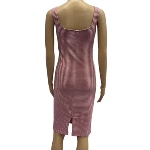 Hearts and Hips Pink White Striped Sleeveless Midi Tank Dress Juniors Large thumbnail 2