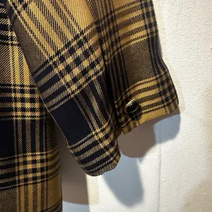 Vintage Navy‎ and tan plaid women’s blazer size 14 double breasted thumbnail 7