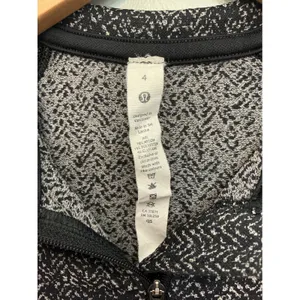 Lululemon Rest Less 1/4 Zip Pullover Black White Herringbone Size 4 Thumbholes thumbnail 6