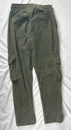 mnml Olive Corduroy Snap II Cargo Pants Men's Medium Green thumbnail 1