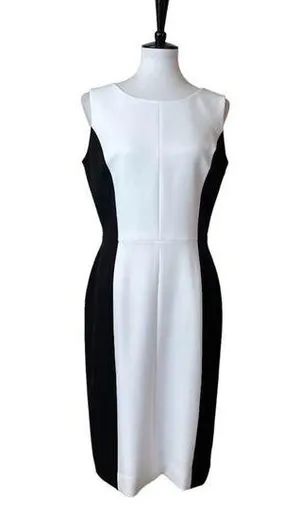 Preston & York Women’s Dress Sheath Classic Black White Color Block Size 8 thumbnail 1