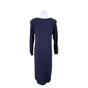 Lilly Pulitzer‎ 26198 Surfcrest Swing Dress MEDIUM Modal Cotton Tab Sleeves Navy thumbnail 5
