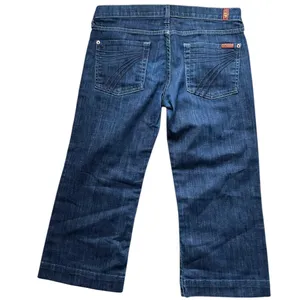 7 For All Mankind Crop Dojo Jean Low Rise Size 29 (8) Dark Wash P348380S-380S thumbnail 2