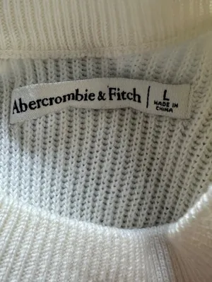 NEW Abercrombie & Fitch Size Large Cream Ribbed Knit Long-Sleeve Dress Boho NWT thumbnail 4