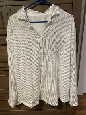 Amazon Sequin Button Down Blouse thumbnail 1