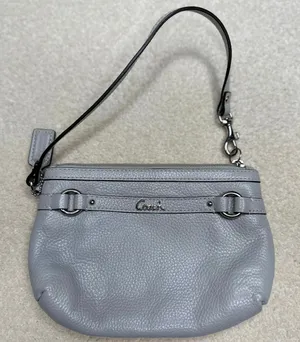 Coach Gray Y2K Leather Wristlet thumbnail 1