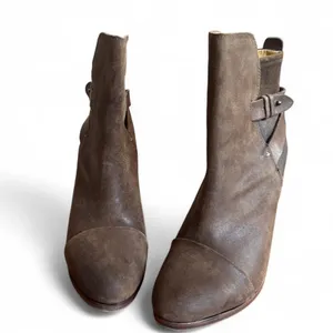 Rag & Bone Kinsey Ankle Boots Brown Suede Wrap Strap Block Heel Womens 39.5 9.5 thumbnail 5
