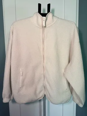 PacSun Lightweight Off-White Sherpa Jacket.  thumbnail 1