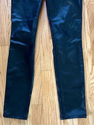 White House Black Market High-Rise Coated Skinny Jeans Black Size 4 thumbnail 3