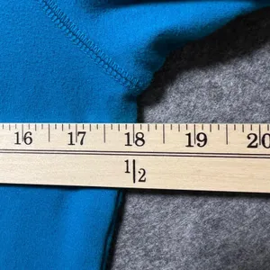 Vintage Y2K Karen Kane Turquoise Blue‎ Scoop Neck Drawstring Hoodie Sweatshirt M thumbnail 6