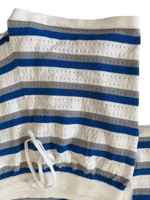 EKOUAER Blue White Striped Casual Two Piece Set Size Large NEW NWT thumbnail 5