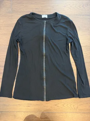 Amalli Talli Black Loren Zip Up Tall Long Sleeve Size XL - C45-070 thumbnail 2