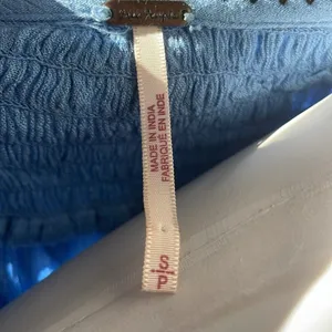 Free People Wind Willow Boho Embroidered Peasant Dress. Periwinkle Gauzy Size S thumbnail 8