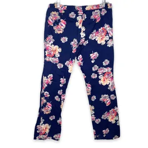 aerie Casual Pink Floral Blue Pajama PJ Lounge Pants Small thumbnail 7