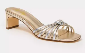 Lilly Pulitzer Gold Silver Cora Mini Heel Sandal Size 7.5 thumbnail 1