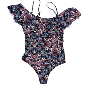 Altar’d‎ State ruffle paisley one-piece bathing suit medium thumbnail 1