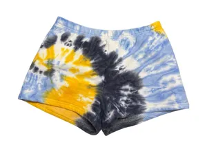 Tna Aritzia‎ CozyAF Fleece Tie Dye Sweat Shorts Blue Yellow Women Small thumbnail 1