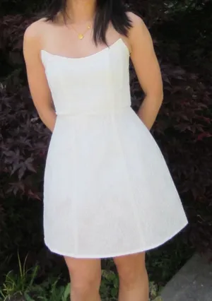 Heiress Strapless Lace Corset Mini Dress XXS - White thumbnail 1