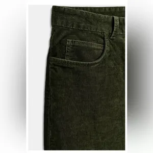 Zara NWT ZW COLLECTION corduroy dark green pants thumbnail 8