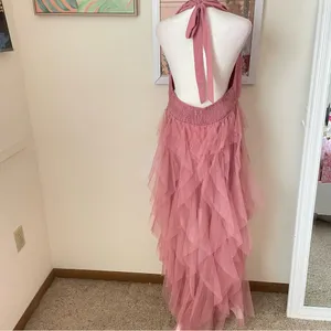 Hello Molly Into The Middle Tulle Halter Maxi Dress XL US 10 Prom Formal Wedding thumbnail 11