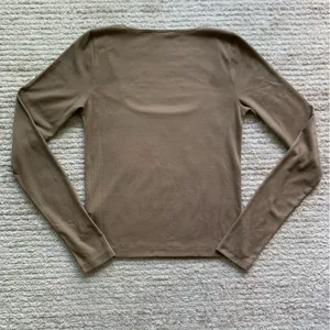 Thakoon Rib Knit Square Neckline Long Sleeve Tee Brown Size Medium thumbnail 4