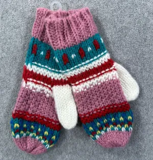 Arizona Jean Co Knit Mittens One Size Pink Teal New thumbnail 1