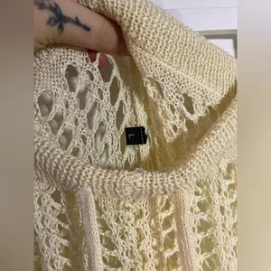Odiva NWT Crochet Pullover Swimwear Cover Up Pants Size Large in Crème Color thumbnail 13