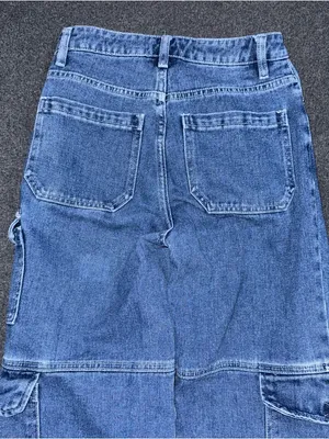 Pacsun Jeans 90s Boyfriend Straight 24 Medium Blue Denim Cargo Utility Workwear thumbnail 4