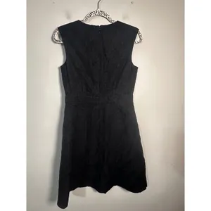 J.Crew Womens‎ Black Textured Jacquard Sleeveless Fit & Flare Dress Size 6 thumbnail 4