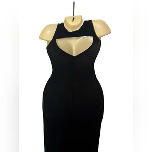 Sleek Black Maxi Tank Dress Size XS thumbnail 3