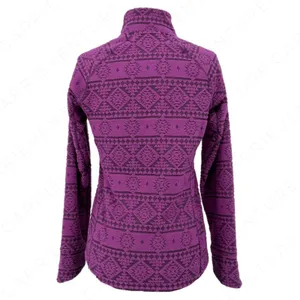 Eastern Mountain Sports Purple Fleece Jacket Hiking Geometric Aztec Pullover Size S thumbnail 3