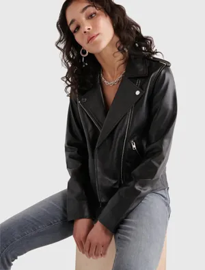 LUCKY BRAND Original Leather Moto Jacket thumbnail 1