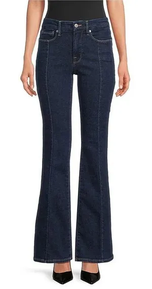 American Eagle Outfitters Dark Blue High-Rise Flare Jeans Size 4 thumbnail 1