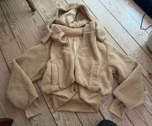 Quince Sherpa Fleece Zip-Up Hoodie Size M thumbnail 1