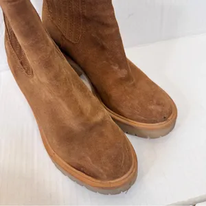 Dolce Vita Tan Suede Leather Platform Castor Ankle Boots Women’s 6.5 Chukka thumbnail 7