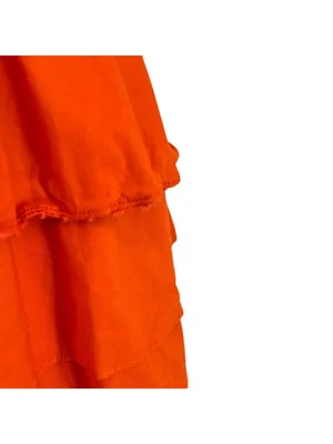 Maeve Anthropologie Y2K Terrasina Tiered Ruffle Mini Dress Orange Size XS thumbnail 9