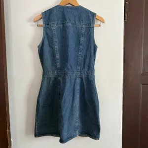 90s Vintage Aeropostale | Blue Jean Mini Dress Button down Size Small thumbnail 6