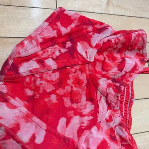 Stradivarius Red Floral Mesh Corset Top Bralette Size Small thumbnail 3