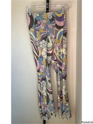 Damson Madder Peggy Psychedelic Knit Flare Pants Size 4 thumbnail 5