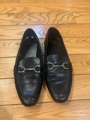 A New Day Black Square-Toe Loafer Flats with Horsebit Detail Size 6.5 thumbnail 2